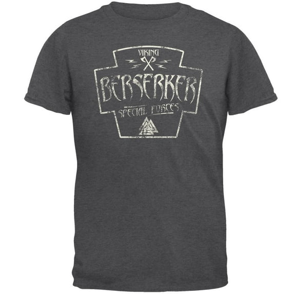 Berserker Viking Special Forces Retro Vintage Mens T Shirt Dark Heather 2XL
