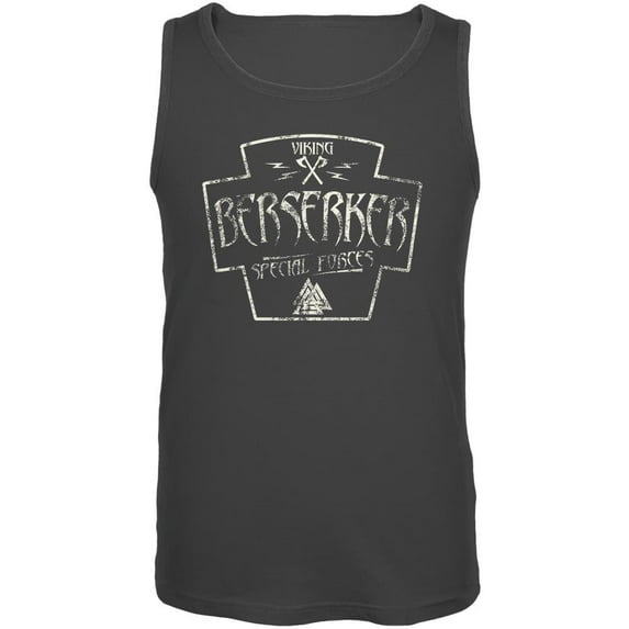 Berserker Viking Special Forces Retro Vintage Mens Tank Top Charcoal X-LG