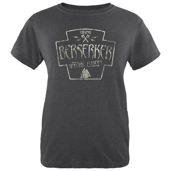 Berserker Viking Special Forces Retro Vintage Womens Heather T Shirt Deep Heather 2XL