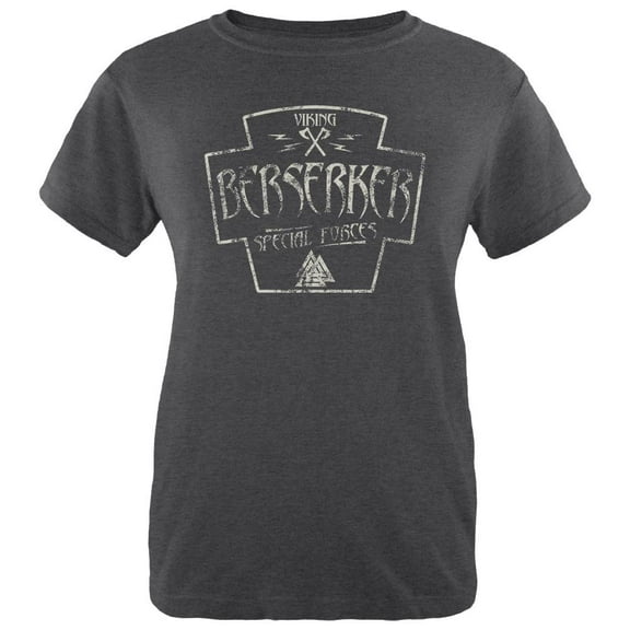 Berserker Viking Special Forces Retro Vintage Womens Heather T Shirt Deep Heather 2XL