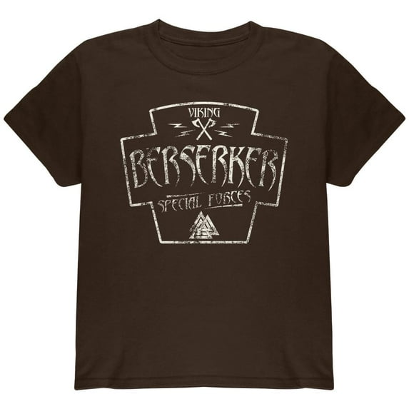 Berserker Viking Special Forces Retro Vintage Youth T Shirt Brown YSM