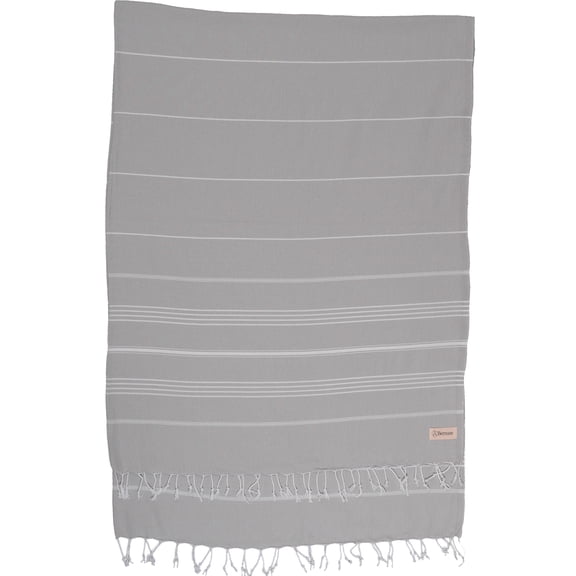 Bersuse 100% Cotton Anatolia XL Throw Blanket Turkish Towel - 61x82 Inches, Silver Grey (Set of 3)