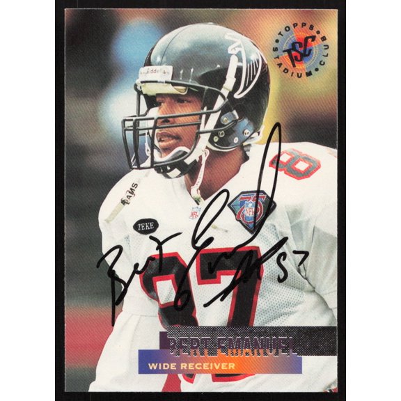 Bert Emanuel Autographed 1995 Stadium Club Card #393 Atlanta Falcons SKU #261193