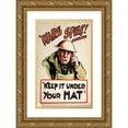thumbnail image 1 of Bert Thomas 17x24 Gold Ornate Framed and Double Matted Museum Art Print Titled - `Ware Spies! ‘Keep it Under Your Hat’ (Between 1939 and 1946), 1 of 4
