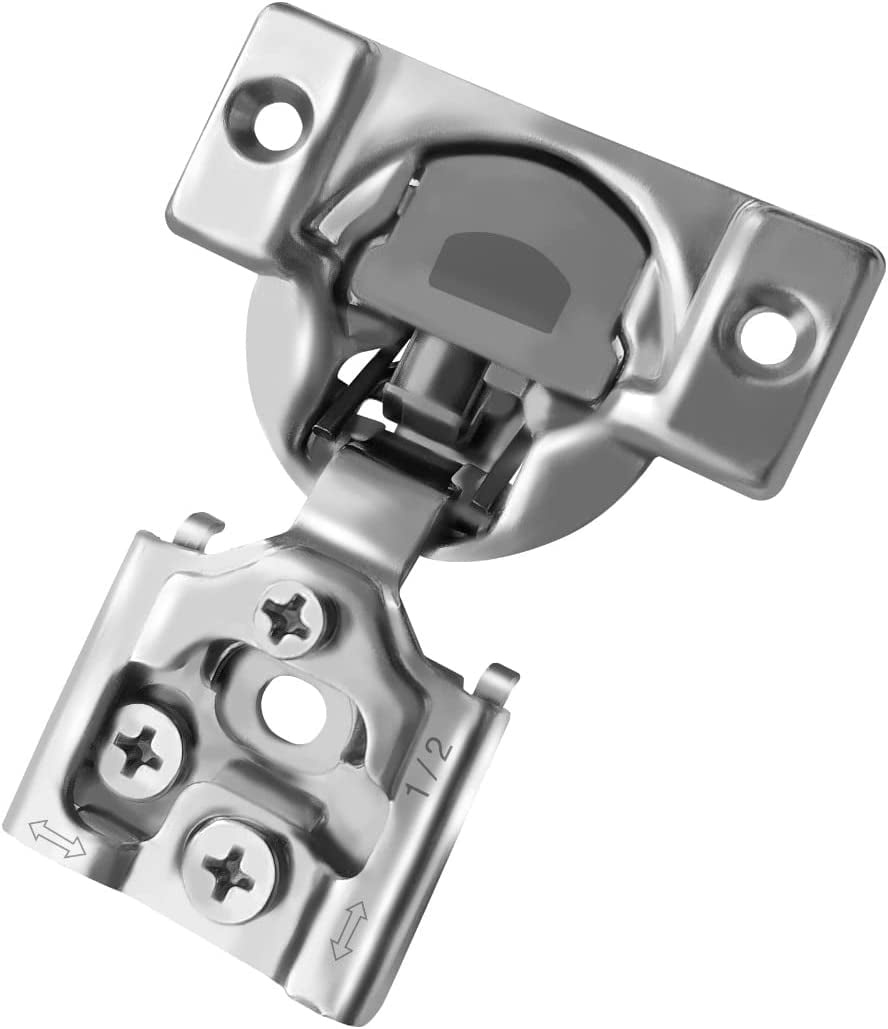 30-Pack Berta 1/2" Overlay Soft Closing Face Frame Cabinet Hinges - Brushed Nickel