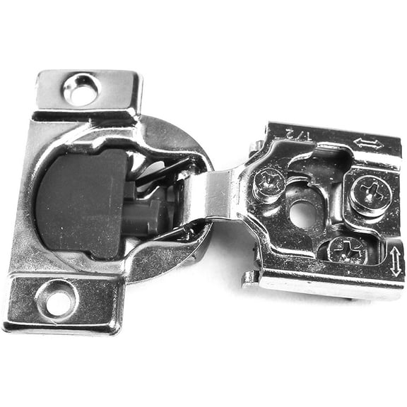 Berta 1/2 inch Overlay 90 Degree Restricted Opening Angle Concealed Face Frame Kitchen Cabinet Door Hinges (6 Pack)
