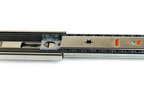 Full Extension Side Mount Drawer Slides – 450mm (17.7") Length, 100 Lb Load Rating, Bright Zinc Finish-692196