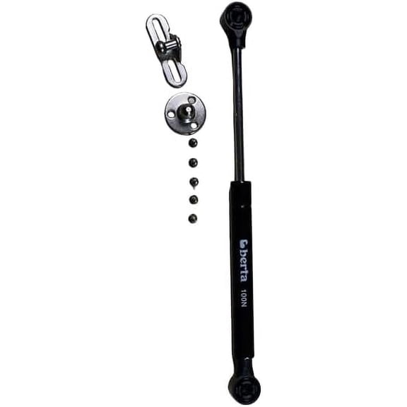 Berta (2 Pieces, Black) 10 inch 100N/22LB Hydraulic Soft Open Gas Springs, Gas Strut for Cabinets, Cabinet Doors Lift Support, Gas Shocks, Lid Stay, Lid Support with Brackets and Installation