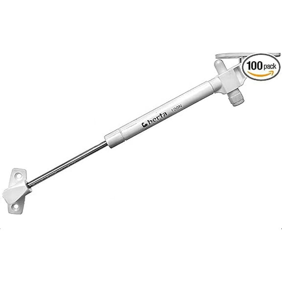 Berta 10 inch 100N/22LB Hydraulic Soft Open and Soft Close Gas Springs, Cabinet Doors Lift Support, Gas Shocks, Lid Stay, Lid Support (4 Pack, White)