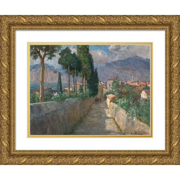 Berta von Tarnóczy-Sprinzenberg 18x15 Gold Ornate Wood Frame and Double Matted Museum Art Print Titled - Gaschen in Malcesine (1900-1905)