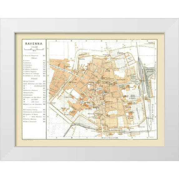 Bertarelli 14x12 White Modern Wood Framed Museum Art Print Titled - Ravenna Italy - Bertarelli 1914
