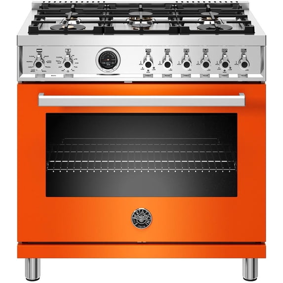 Bertazzoni 36" Professional Series range - Electric self clean oven - 6 brass burners - PROF366DFSART