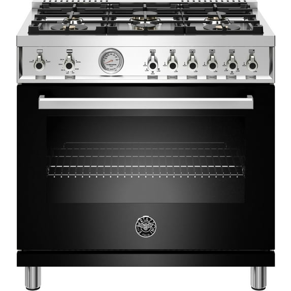 Bertazzoni 36" Professional Series range - Gas oven - 6 brass burners - PROF366GASNET