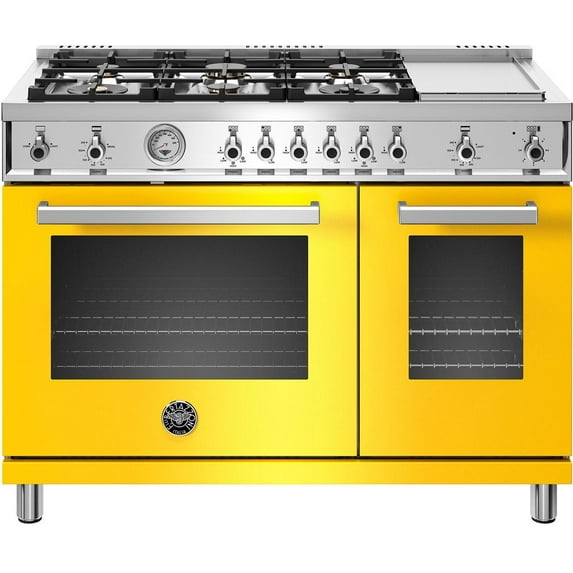 Bertazzoni 48" Professional Series range - Gas Oven - 6 brass burners + griddle - PROF486GGASGIT