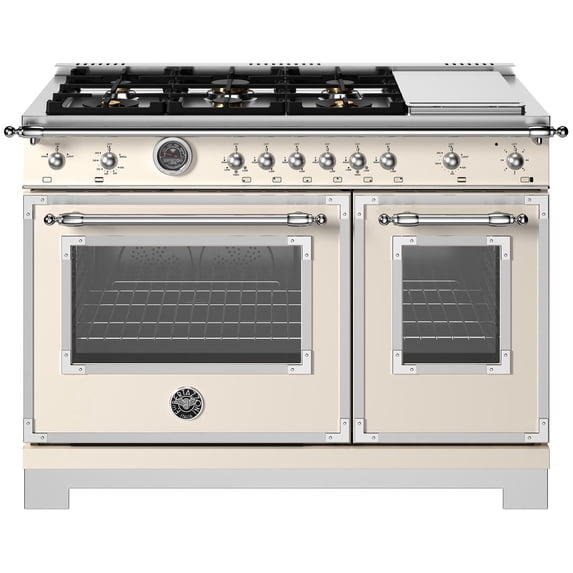 Bertazzoni Her486btfgmt Heritage 48" Wide 7.1 Cu. Ft. Free Standing Gas Range - Avorio