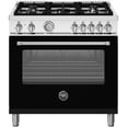 thumbnail image 1 of Bertazzoni Mas365dfmv Master 36" Wide 5.9 Cu. Ft. Free Standing Dual Fuel Range - Nero, 1 of 5