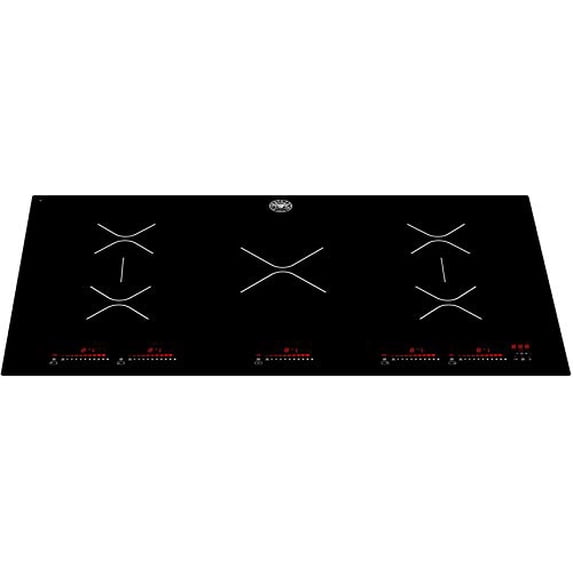 Bertazzoni P365IAE 36'' Professional Series 5 Zone Induction Cooktop with 6th Generation Induction Technology and Ceramic Glass Surface - Black