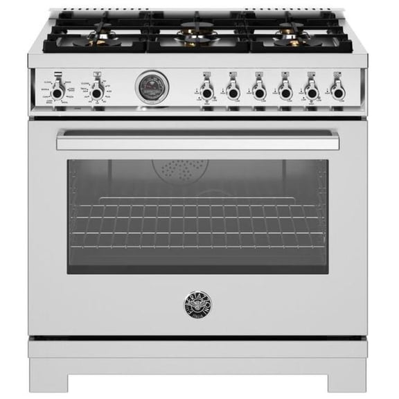Bertazzoni Pro366bcfept Professional 36" Wide 5.7 Cu. Ft. Free Standing Dual Fuel Range -