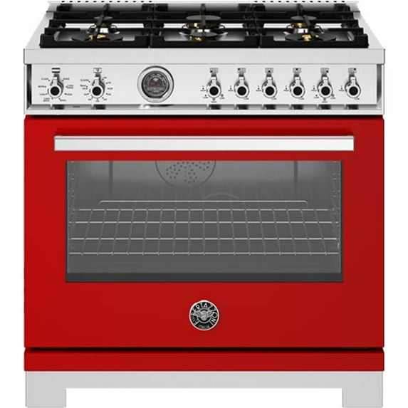 Bertazzoni PRO366BCDRED 5.7 Cu. Ft. Red Freestanding Dual Fuel Range