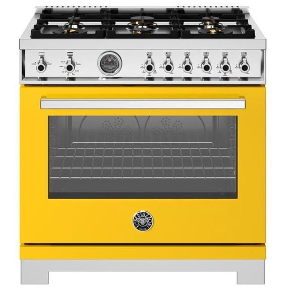 Bertazzoni Pro366bcfgmt Professional 36" Wide 5.9 Cu. Ft. Free Standing Gas Range - Giallo