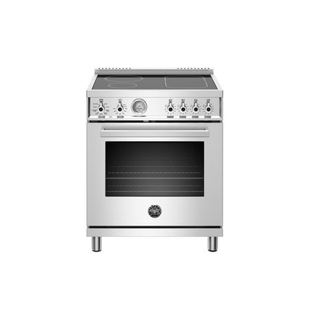 Bertazzoni - 4.7 Cu. Ft. Self-Cleaning Freestanding Electric Induction Convection Range - Stainless steel