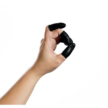 Bertech 4 Mil Thick ESD Static Dissipative Finger Cots Powder Free Small Black (ESDFC-B-5S)