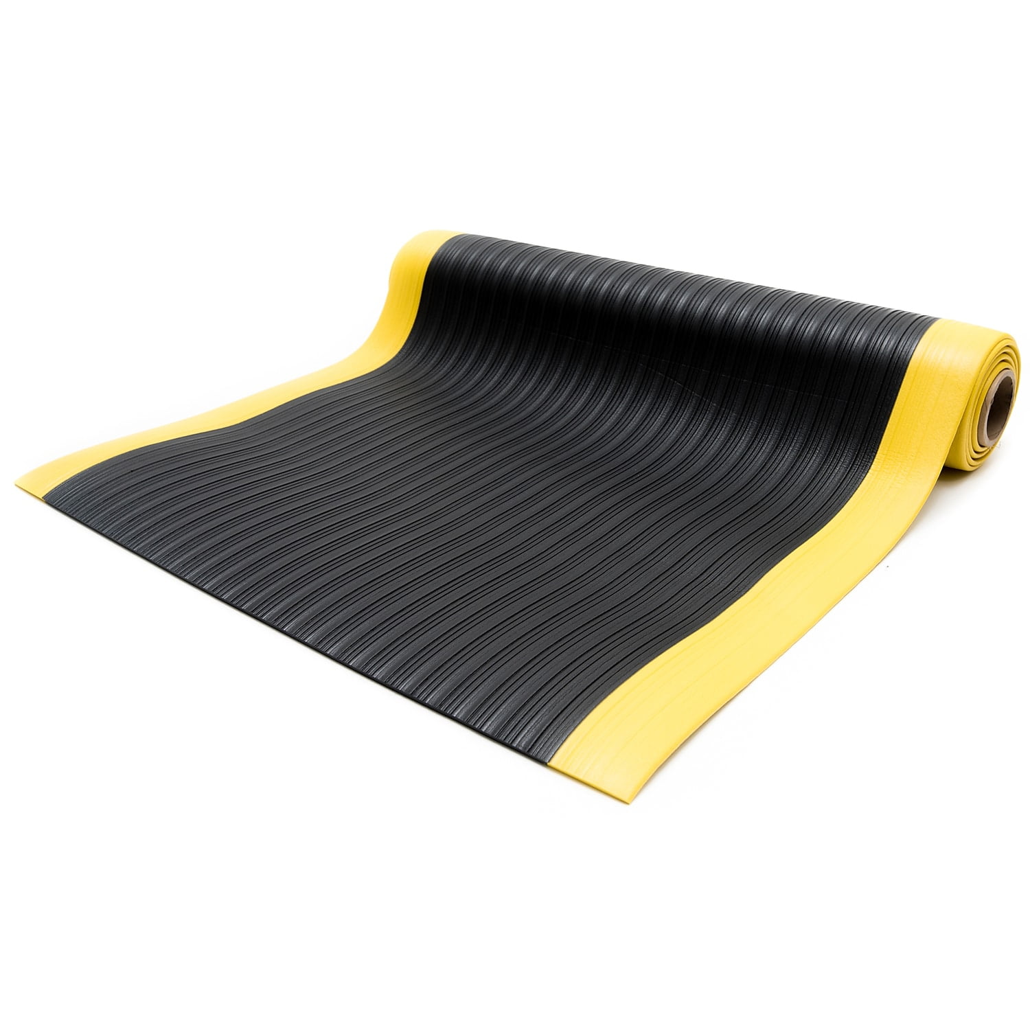 Bertech AntiFatigue Floor Mat 3 ft. x 6 ft. Black with Yellow Border (AFRB383x6BLKYB