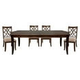 thumbnail image 1 of Bertha 5pc Set Wooden Dining Table w Extension  4x Side Chairs, 1 of 11
