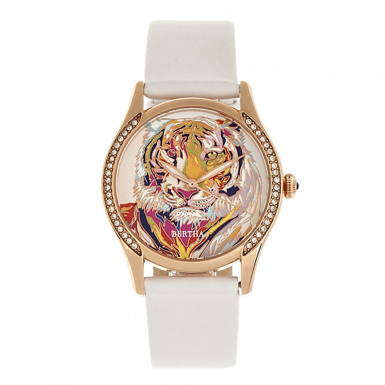 Betha watch white leather gold Bertha Betsy Women main image 3