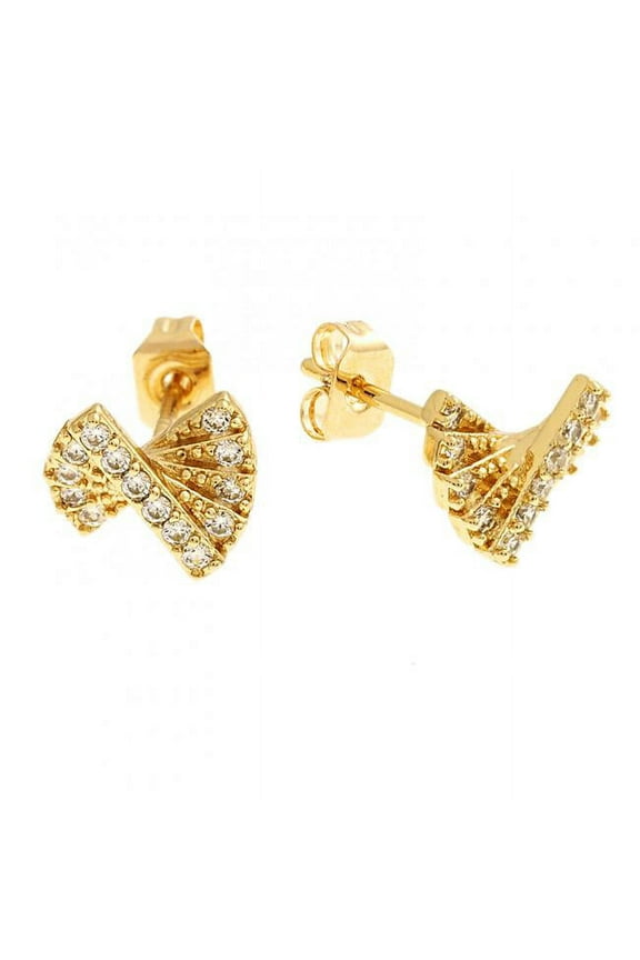 BRJ10559EO Sophia Collection 18K Plated Fan Fashion Earrings for Womens, Yellow Gold