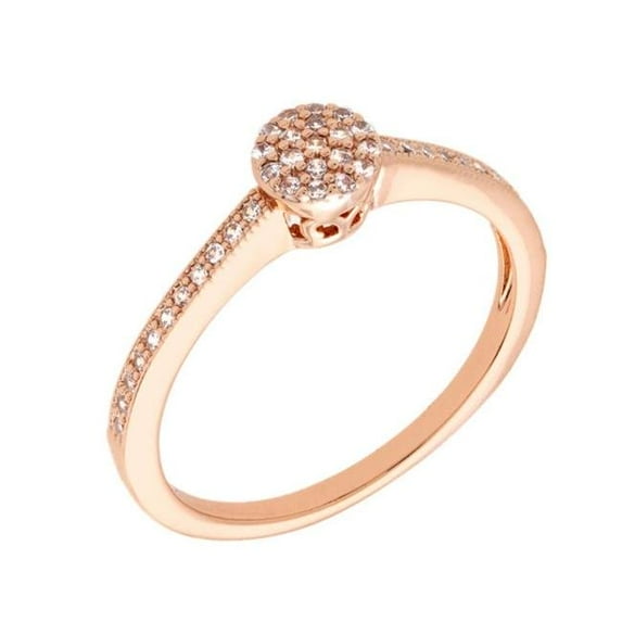 Bertha BRJ10671R7 Sophia Collection Women 18k Rose Gold Plated Stackable Pave Fashion Ring - Size 7