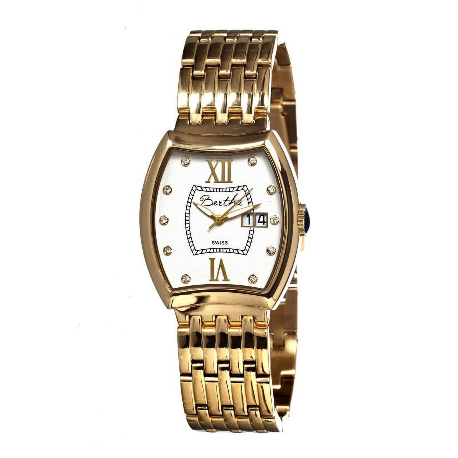 Bertha Charlotte Ladies Swiss Bracelet Watch Gold/White