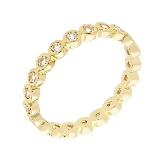 Bertha Juliet Collection Women's 18k YG Plated Stackable Eternity Fashion Ring Size 5