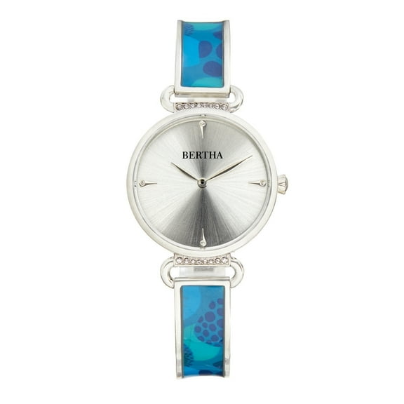 Bertha Katherine Enamel-Designed Bracelet Watch - Blue