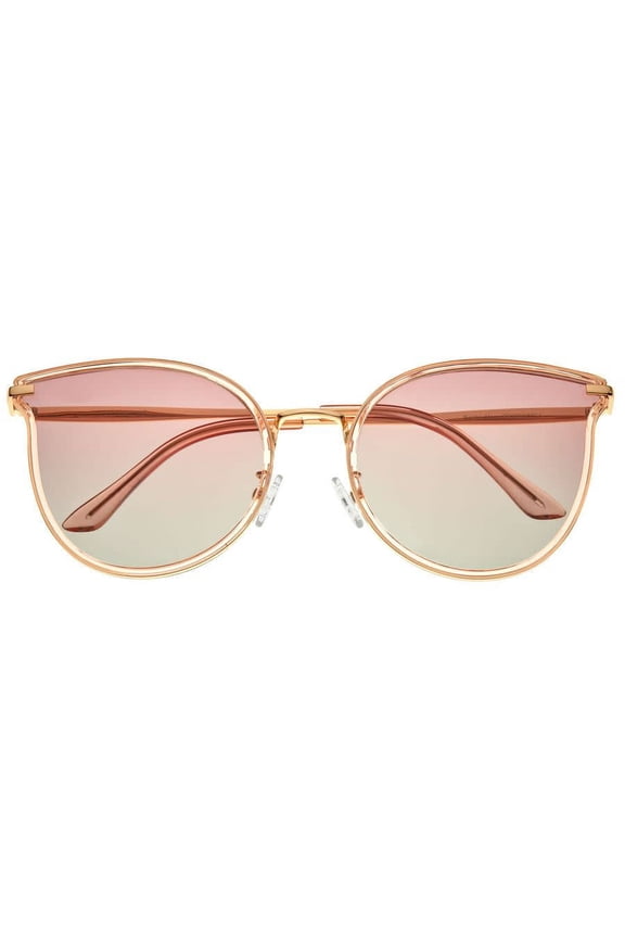 Ladies Gold Tone Cat Eye Sunglasses BRSBR056C4