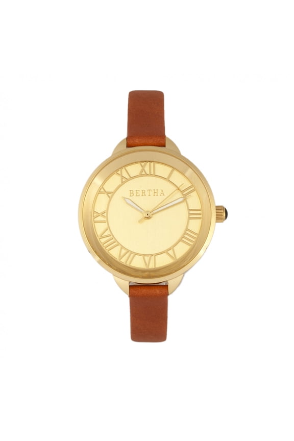Sunray Dial Leather-Band Watch