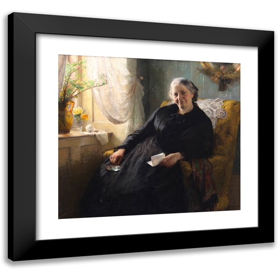 Bertha Wegmann 13x12 Black Modern Framed Museum Art Print Titled - Portrait of Cecilie Trier, Nee Melchior (1884 - 1885)