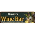 thumbnail image 1 of Bertha's Wine Bar Green Chic Sign Home Kitchen Decor Gift 6x18 206180001157, 1 of 1