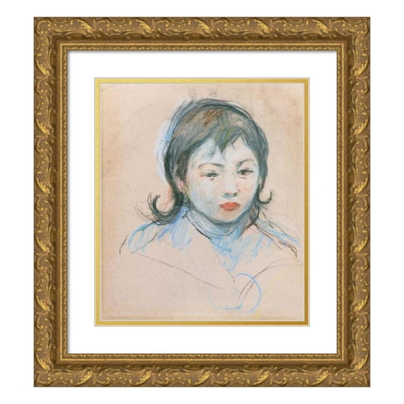 Berthe Morisot 12x14 Gold Ornate Wood Frame and Double Matted Museum Art Print Titled - Child Portrait (Charly Thomas) (1826)