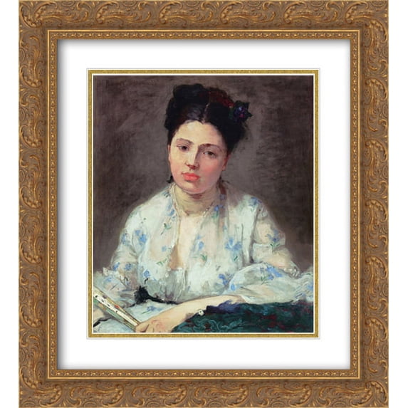 Berthe Morisot 2x Matted 20x22 Gold Ornate Framed Art Print 'Young Woman'