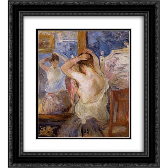 Berthe Morisot 2x Matted 20x24 Black Ornate Framed Art Print 'Before the Mirror'