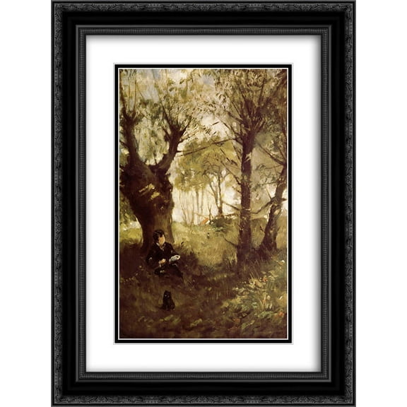 Berthe Morisot 2x Matted 20x24 Black Ornate Framed Art Print 'The Old Track to Auvers'