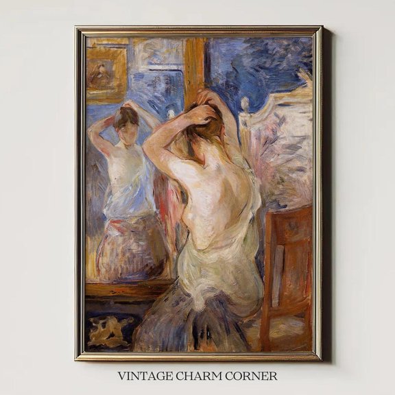 Berthe Morisot Near The Mirror Poster, Unframed Size 8x12