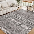 thumbnail image 1 of Berthmeer 5'x7' Vintage Moroccan Boho Rug - Non-Slip Washable Low Pile Area Rug for Living Room, Bedroom, Kitchen | Distressed Geometric Pattern in Gray, 1 of 8