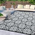 thumbnail image 1 of BERTHMEER 6'x9' Outdoor Rugs on Sale Clearance Patio Rugs Waterproof Plastic Straw Rugs, Camping Rugs, Porch, Balcony, Deck, Pool Rugs Black White, 1 of 5