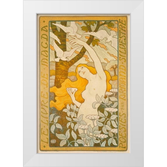 Berthon, Paul 11x14 White Modern Wood Framed Museum Art Print Titled - Le Livre de Magda