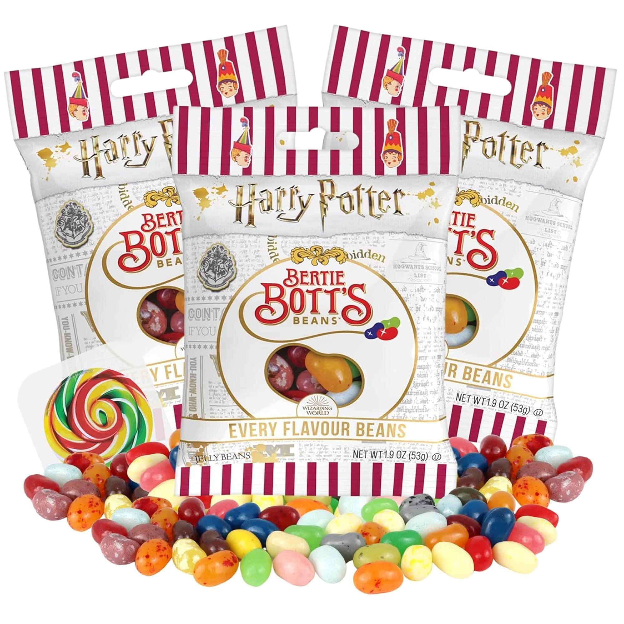Bertie Bots Jelly Beans, Harry Potter Themed Party Favors, Pack of 3, 1.9 Ounces per Bag