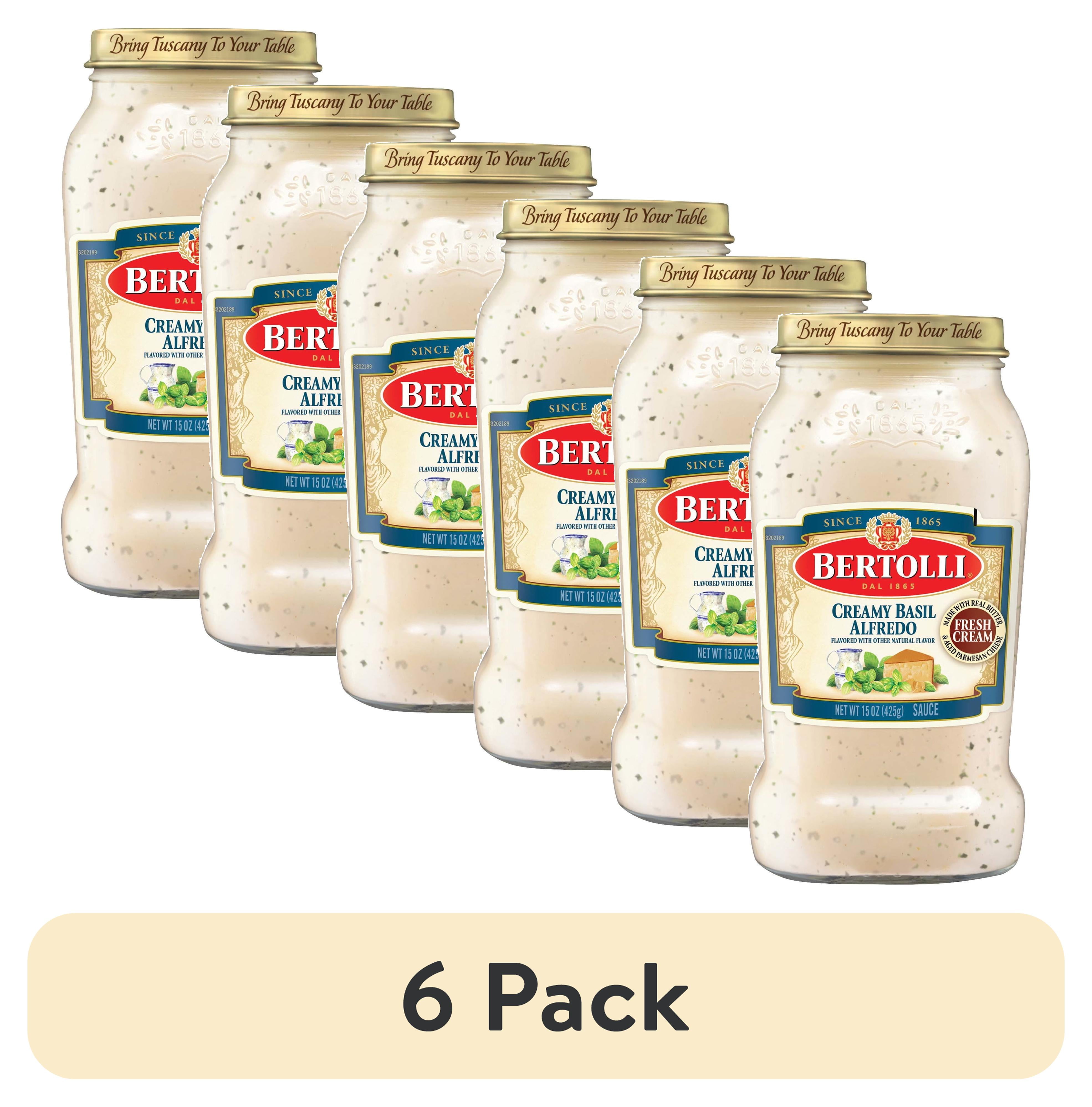 (6 pack) Bertolli Creamy Basil Alfredo Pasta Sauce with Aged Parmesan