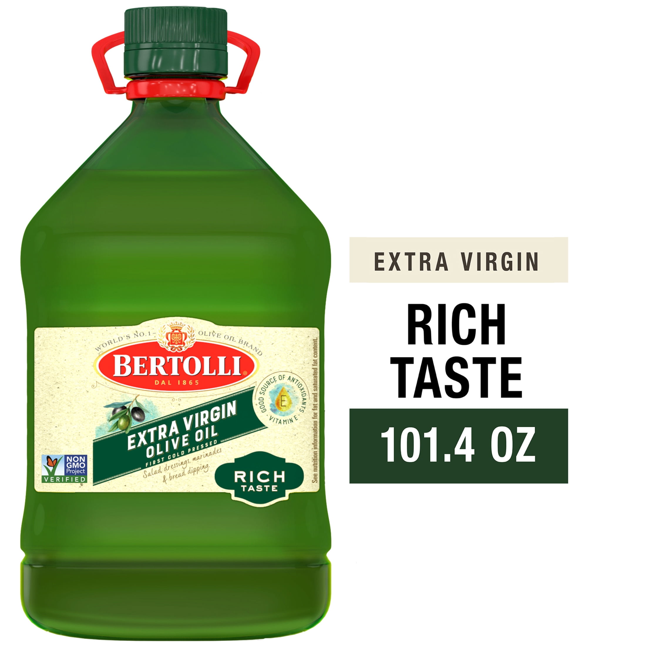 Bertolli Extra Virgin Olive Oil, Rich Taste, First Cold Pressed, Contains Polyphenols, 101.4 fl oz