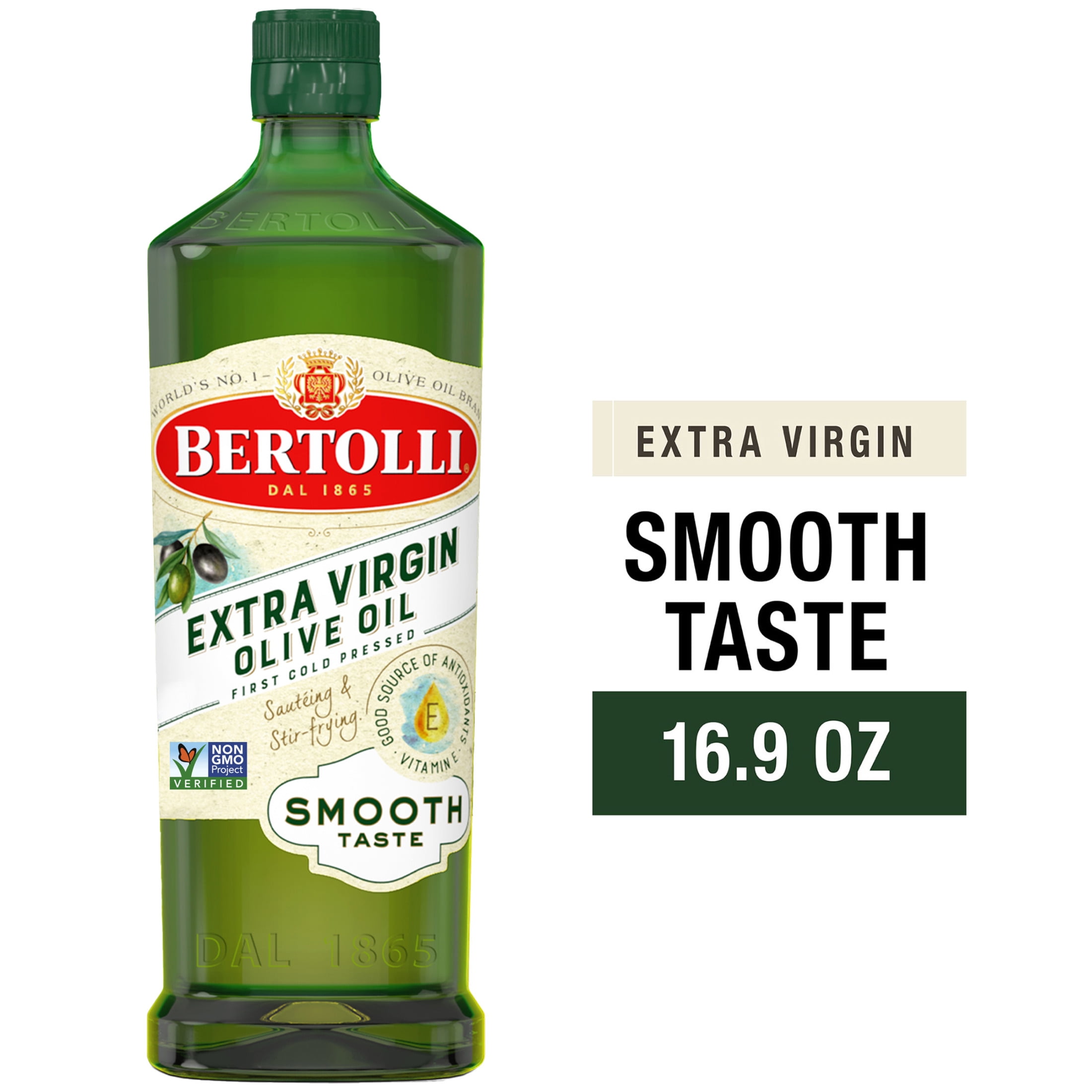 Bertolli Extra Virgin Olive Oil, Smooth Taste, First Cold Pressed, Contains Polyphenols, 16.9 oz